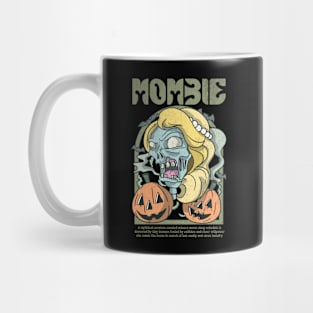 Mombie Design: Zombie Mom with Funny Description - Halloween Humor Art Mug